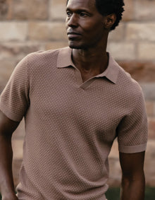 Men | Robles Knit Jacquard Polo | Taupe
