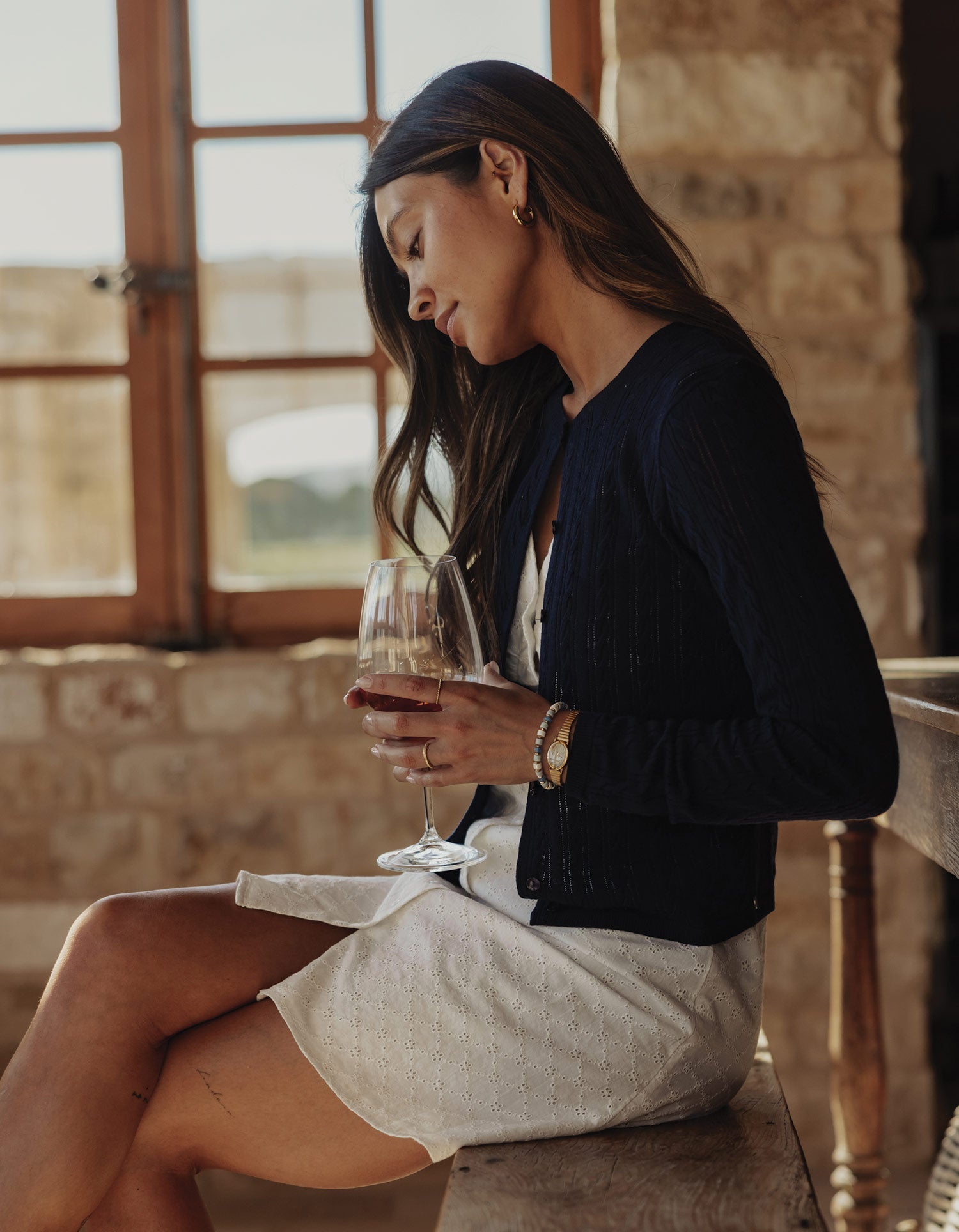 Women | Ravello Fine Gauge Cardigan | Navy
