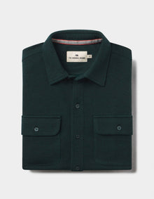 Men | Textured Knit Shirt | Emerald