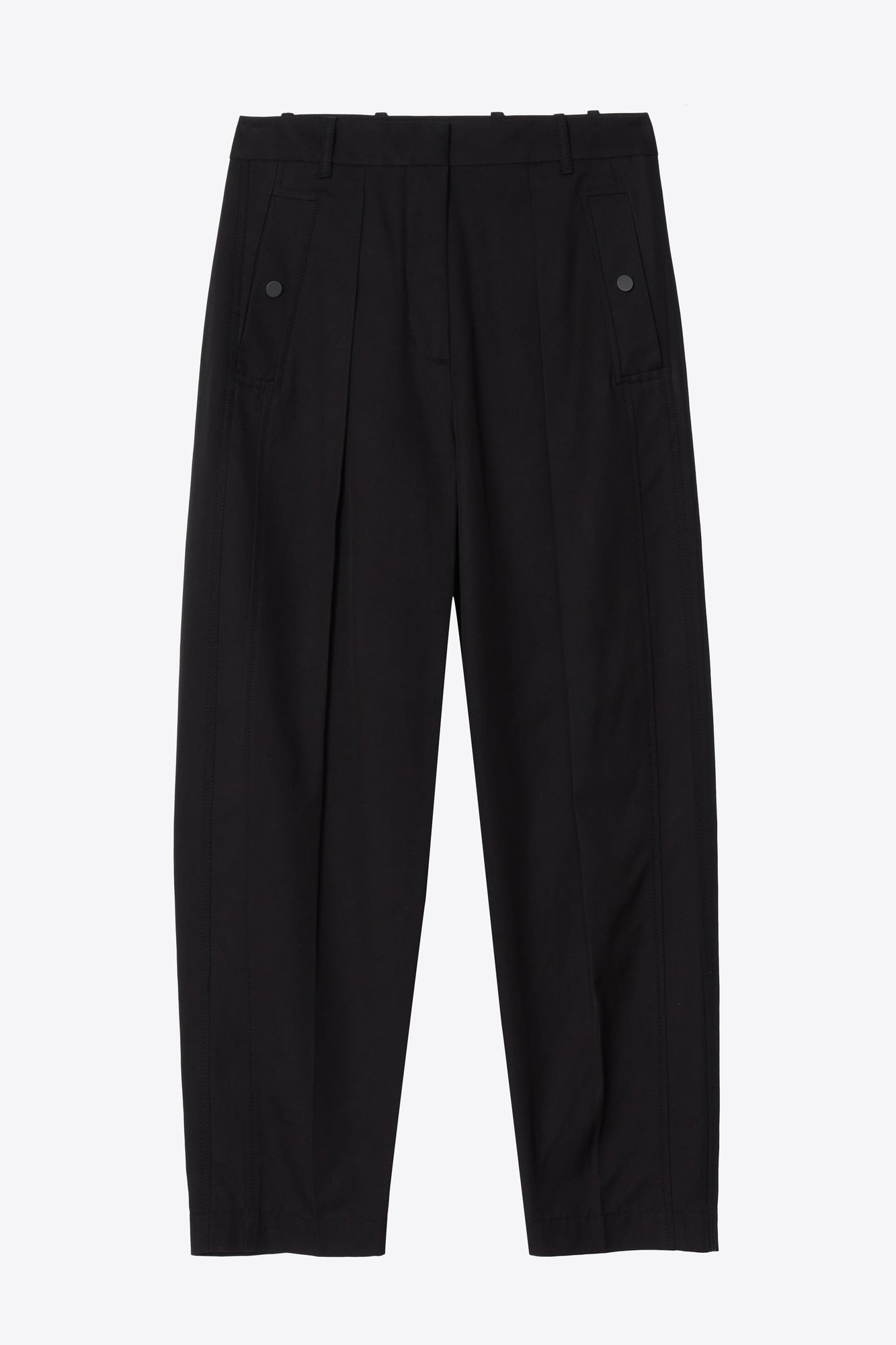 Single Pleat Tapered Utility Pant | Black