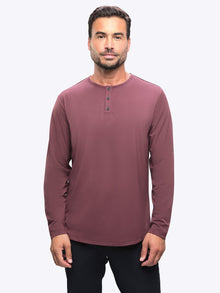 AO Long Sleeve Henley Curve-Hem | Port Signature-fit PYCA Pro