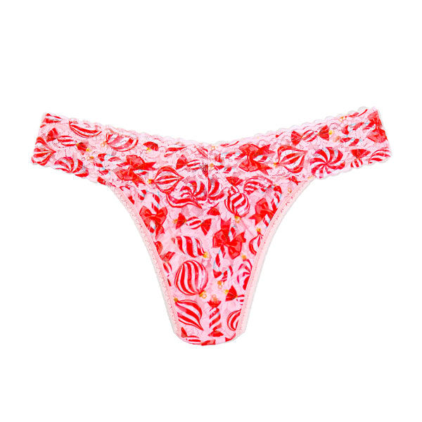 Signature Lace Original Rise Thong | Ornamint (Pink)