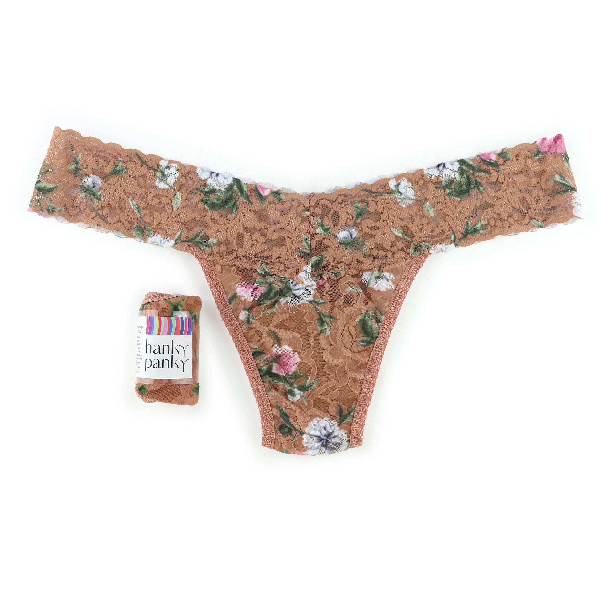 Signature Lace Low Rise Thong | Terracotta Rose