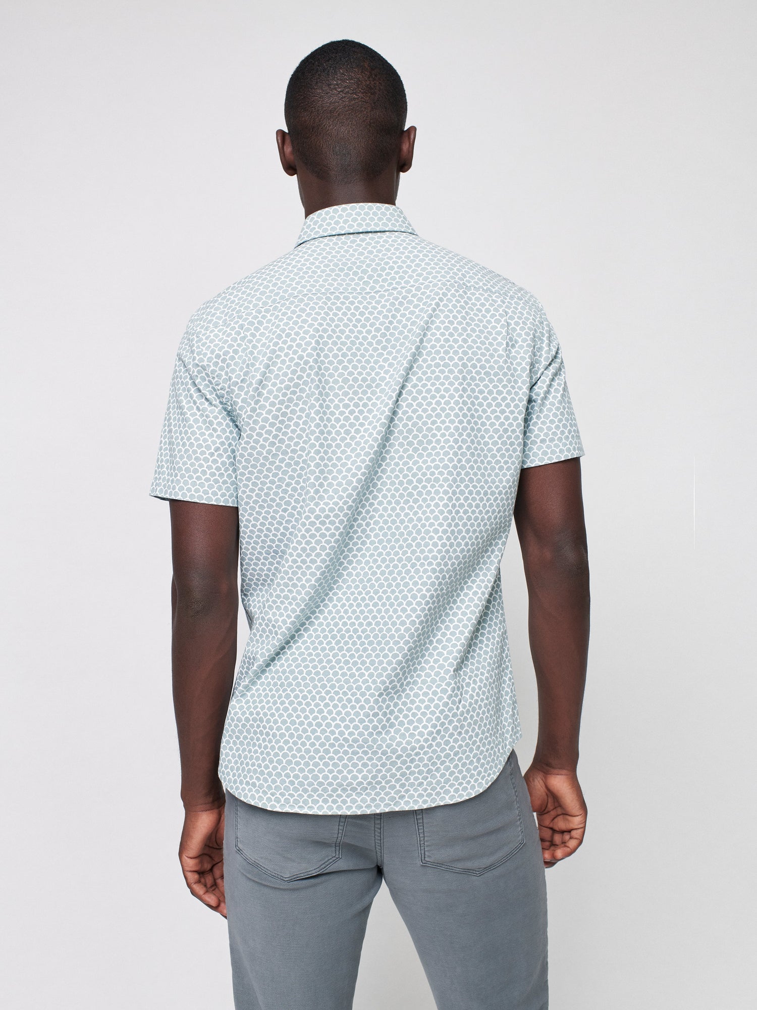 Mens - Short Sleeve Stretch Playa Shirt | Jade Fishscale