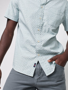 Mens - Short Sleeve Stretch Playa Shirt | Jade Fishscale