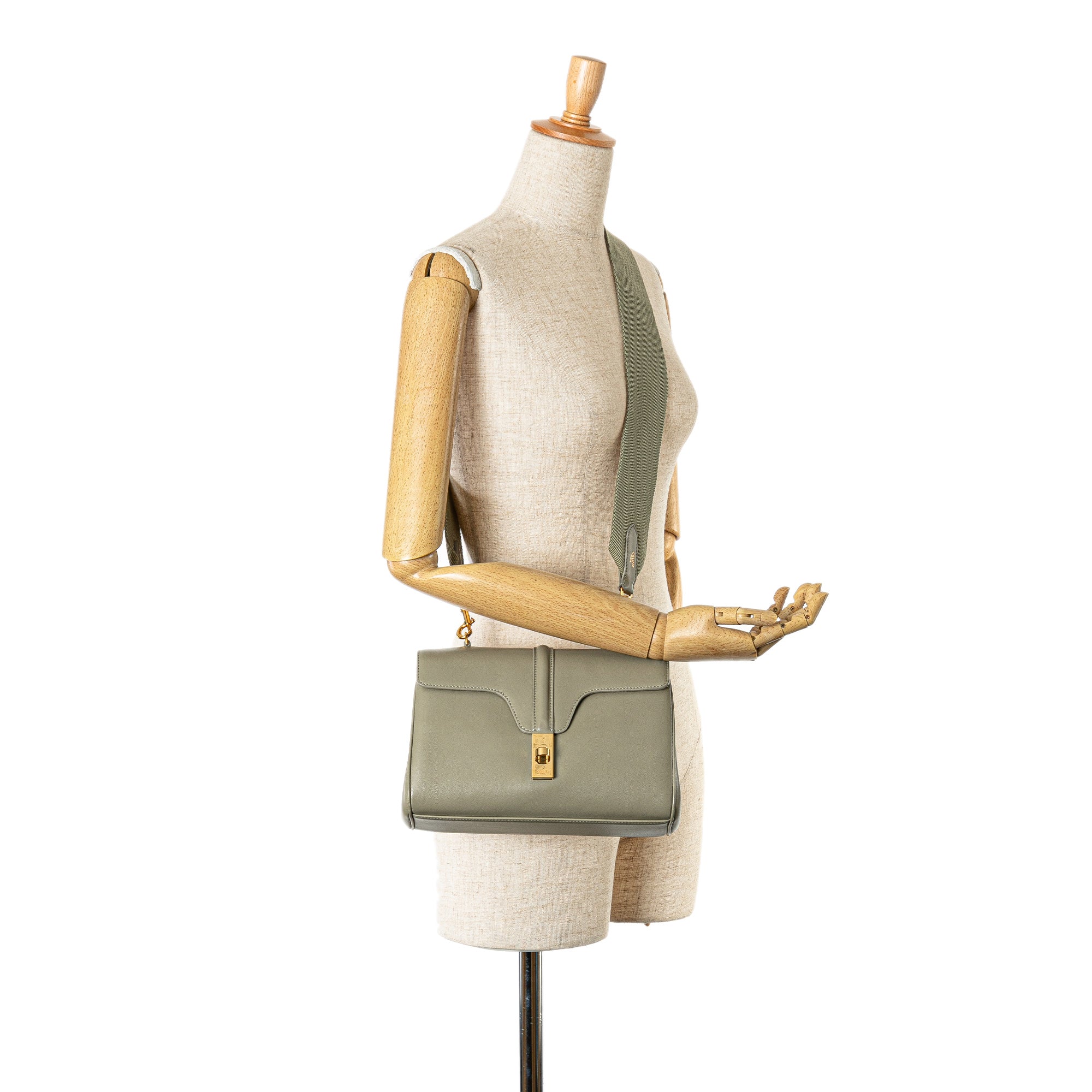 Celine | Pre-Owned Teen Smooth Calfskin Soft 16 Crossbody | Green/Light Green