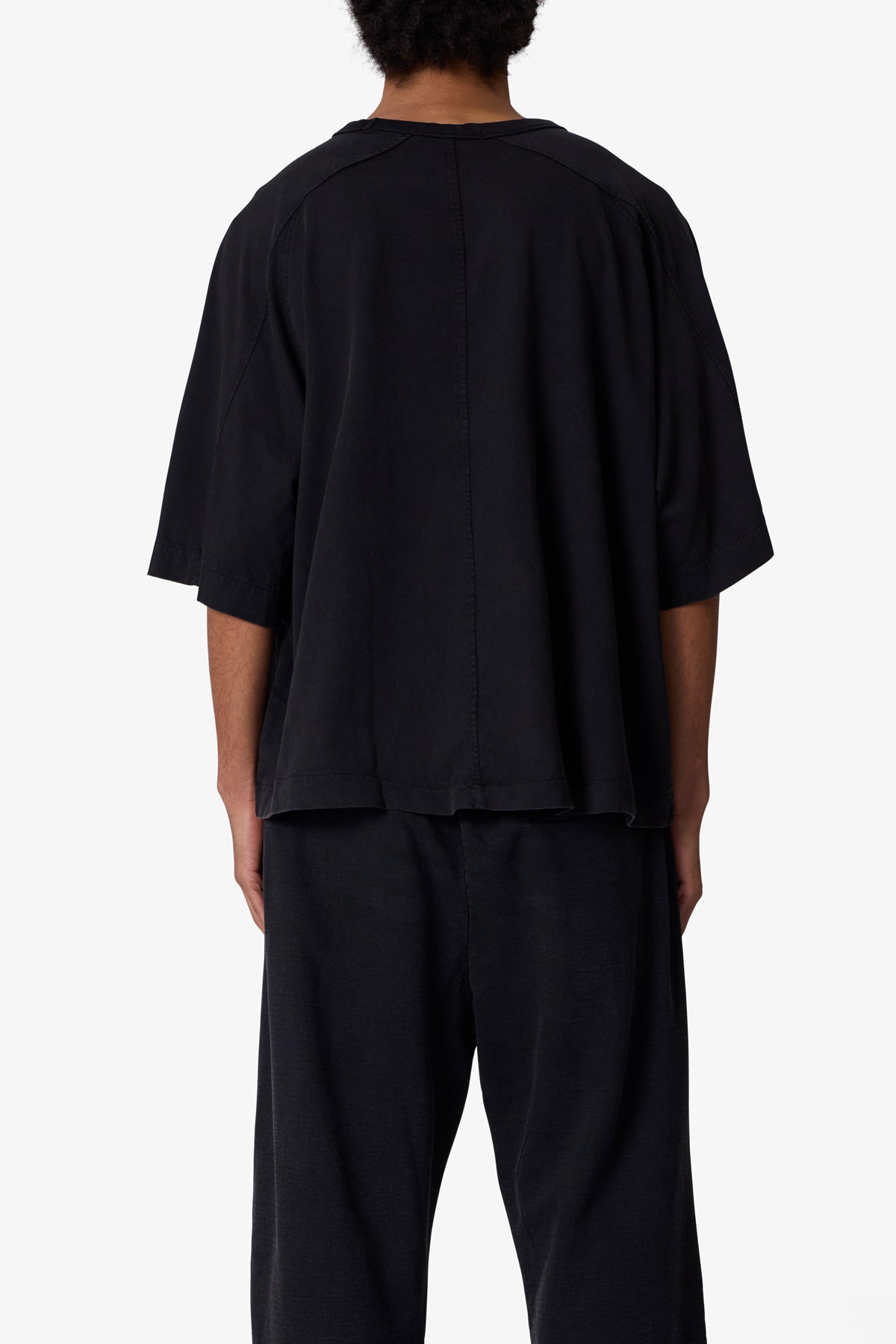 Paneled Hidden Pocket Tee | Washed Black
