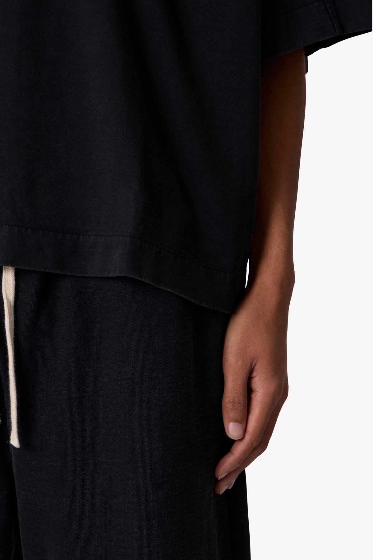 Paneled Hidden Pocket Tee | Washed Black