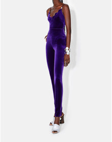 Pat Globe Velvet Bodysuit | Purple