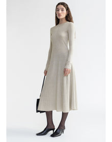Pavlova | Sparkly Ribbed Midi Dress | Ivory