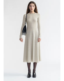 Pavlova | Sparkly Ribbed Midi Dress | Ivory