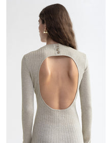 Pavlova | Sparkly Ribbed Midi Dress | Ivory