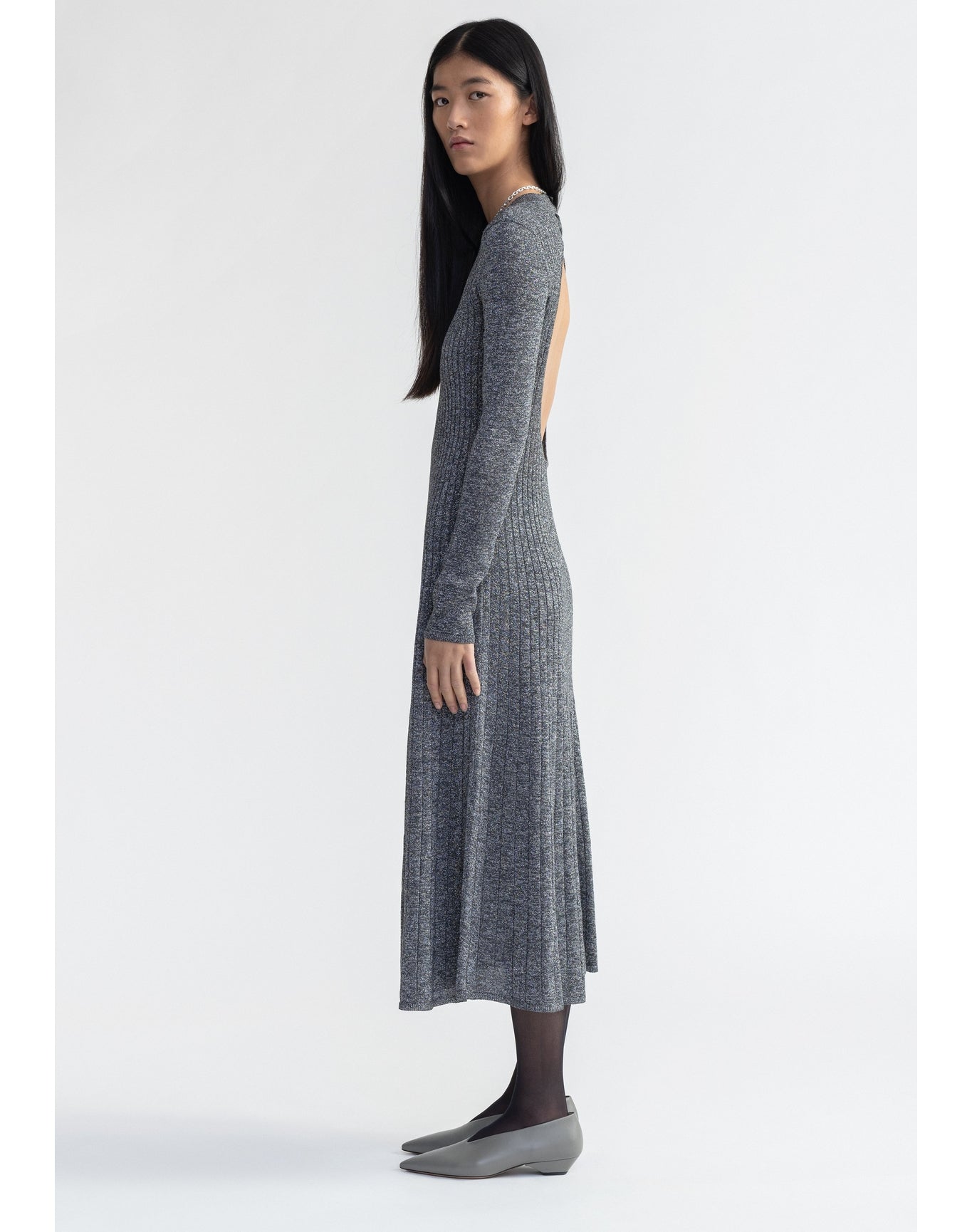 Pavlova | Sparkly Ribbed Midi Dress | Storm