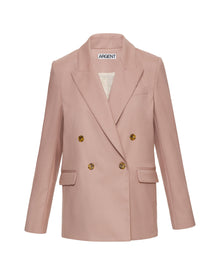 Peak Lapel Blazer in Seasonless Wool | Dusty Pink