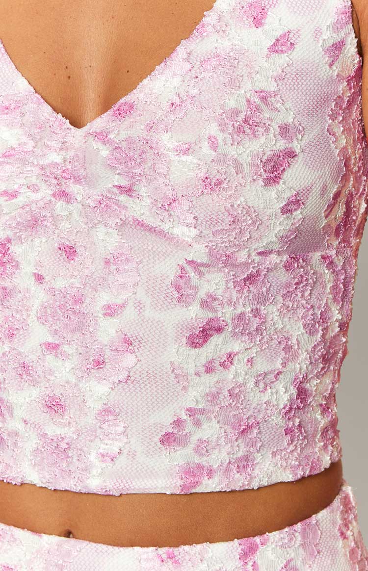 Peony Paradise Lace Crop Top | Pink