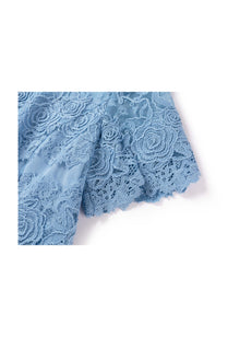 Peony Embroidered Dress | Blue