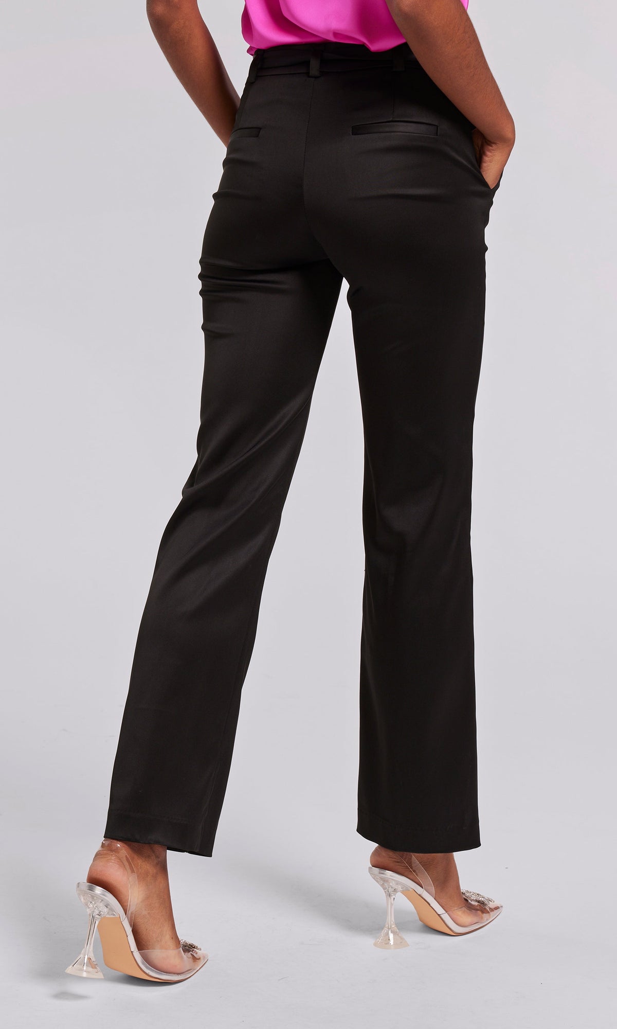 Percy Satin Pants | Black