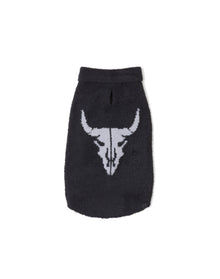 Pet | Cozychic Longhorn Skull Sweater | Carbon-Oyster