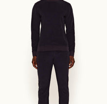 Pierce Towelling Classic Fit Brushed Towelling Sweatshirt | Navy