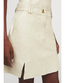 Pinto | Leather Mini Skirt | Oyster