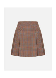 Plaid A-Line Skirt | Brown