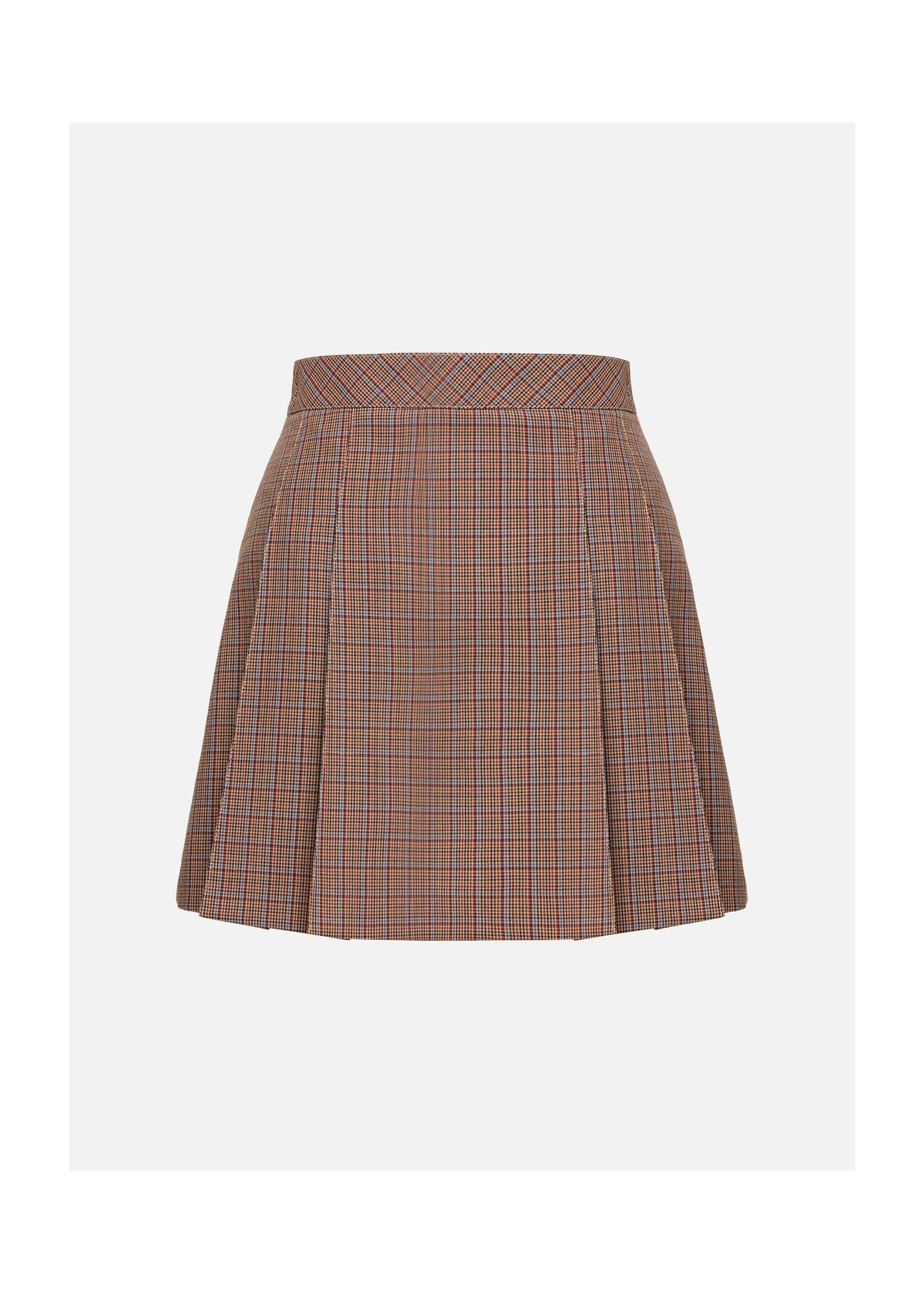 Plaid A-Line Skirt | Brown