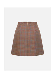 Plaid A-Line Skirt | Brown