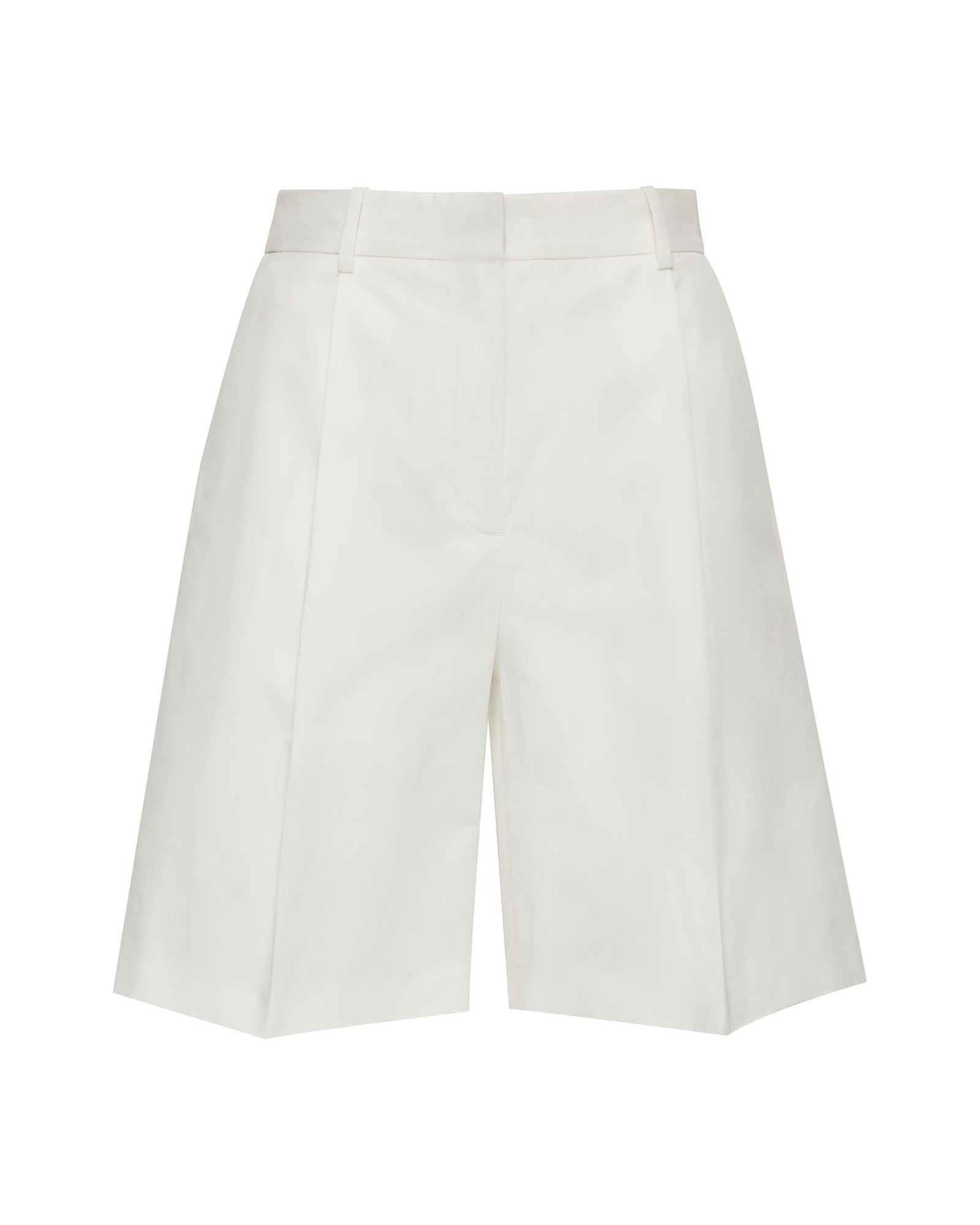 Pleated Shorts in Cotton Twill | Ivory