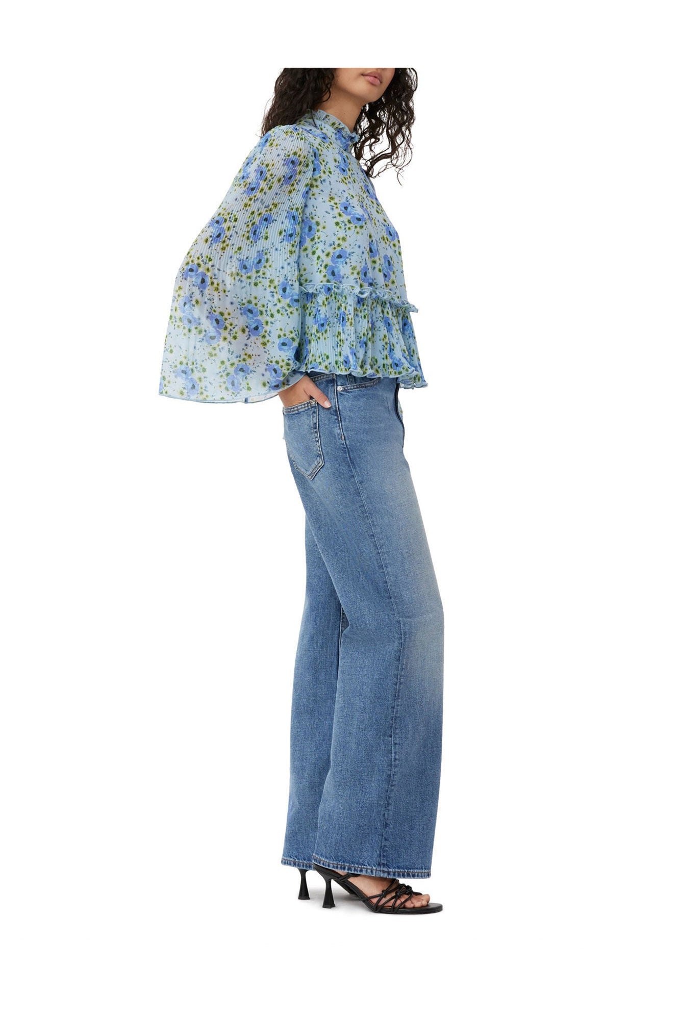 Pleated Georgette Blouse | Ice Water