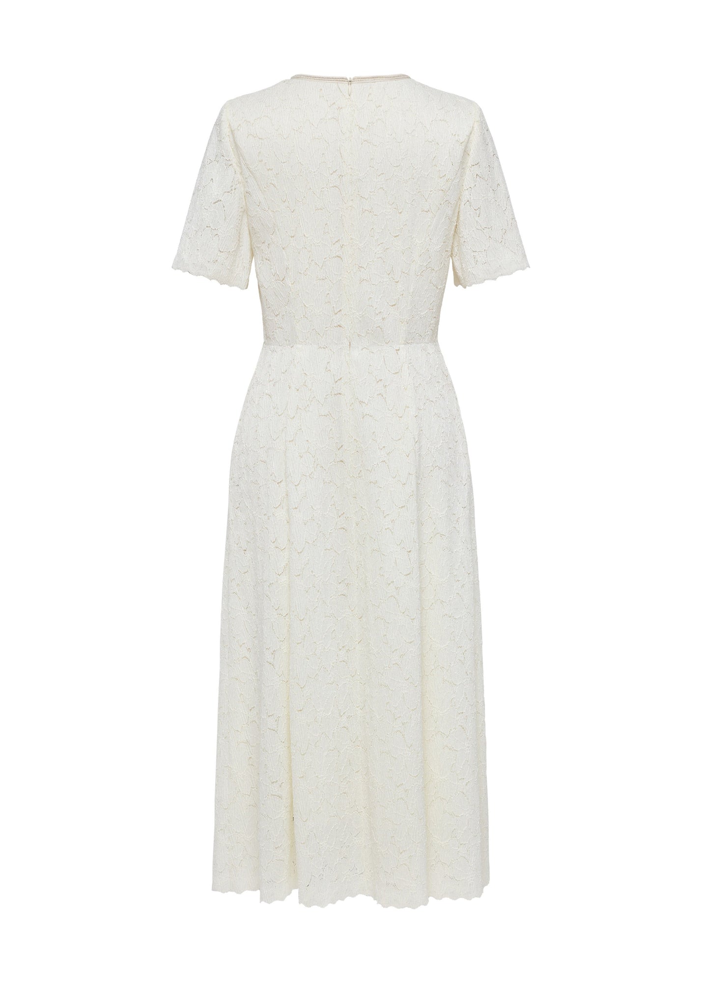 Pleated Lace Dress | Beige