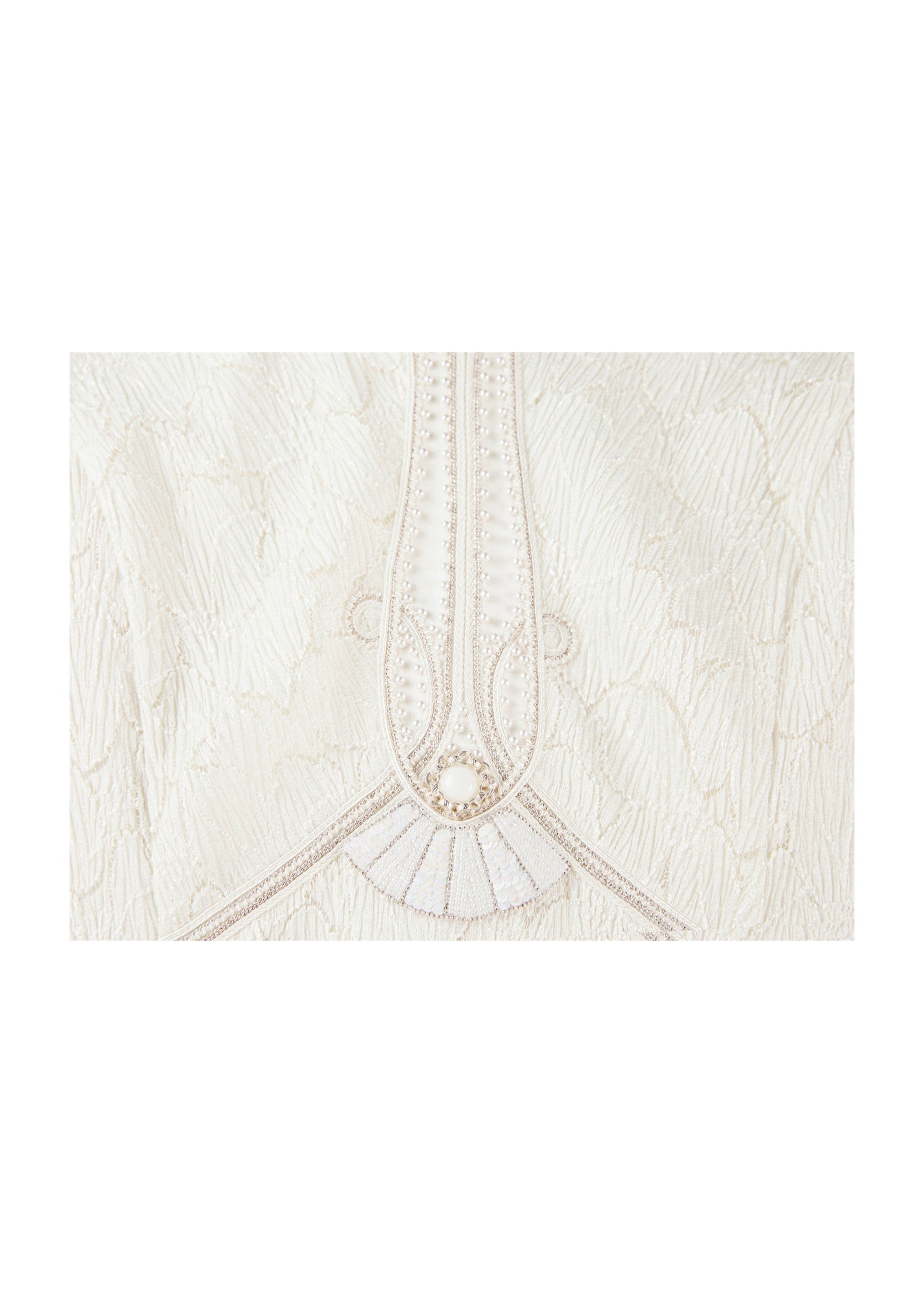 Pleated Lace Dress | Beige