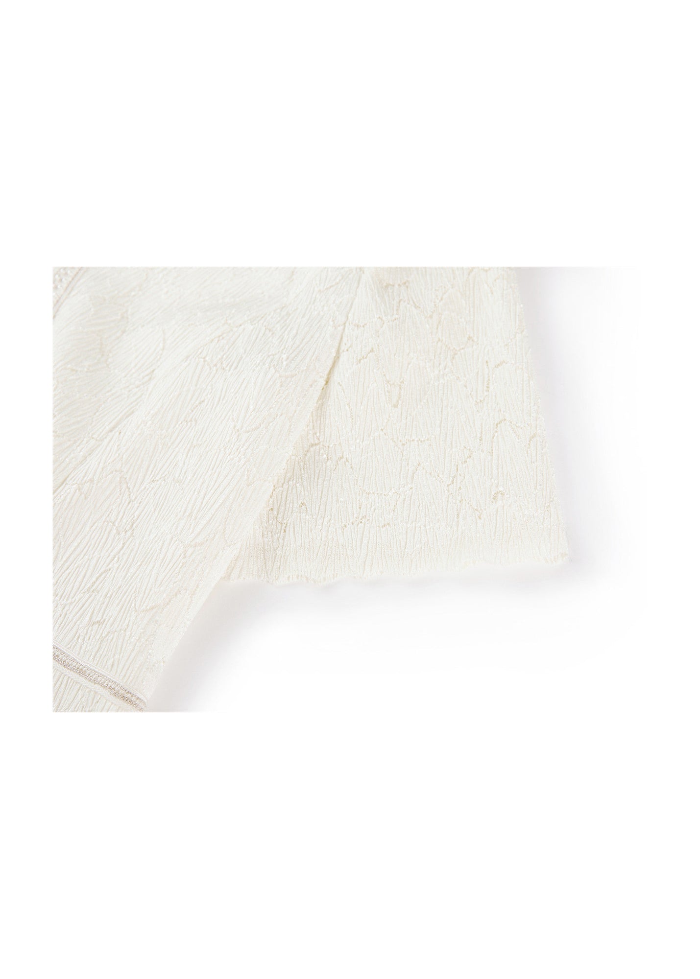 Pleated Lace Dress | Beige