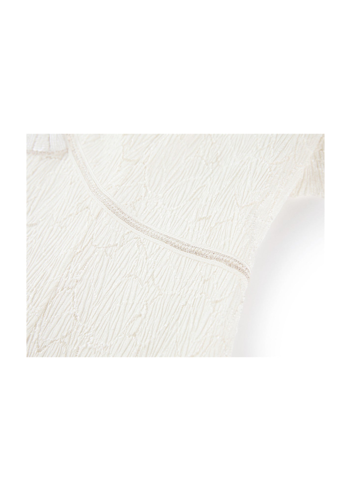 Pleated Lace Dress | Beige