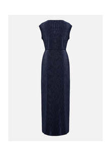 Pleated Slimming Dress | Navy