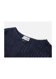 Pleated Slimming Dress | Navy