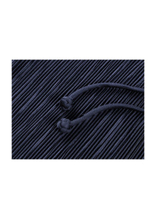 Pleated Slimming Dress | Navy
