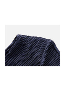 Pleated Textured Vest | Navy