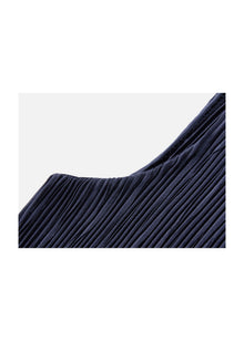 Pleated Textured Vest | Navy