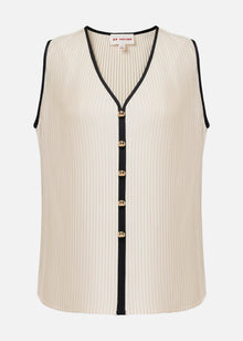 Pleated Vest | Beige