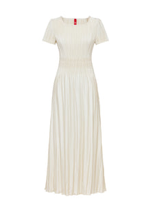 Pleated Waist-Cinched Dress | Golden