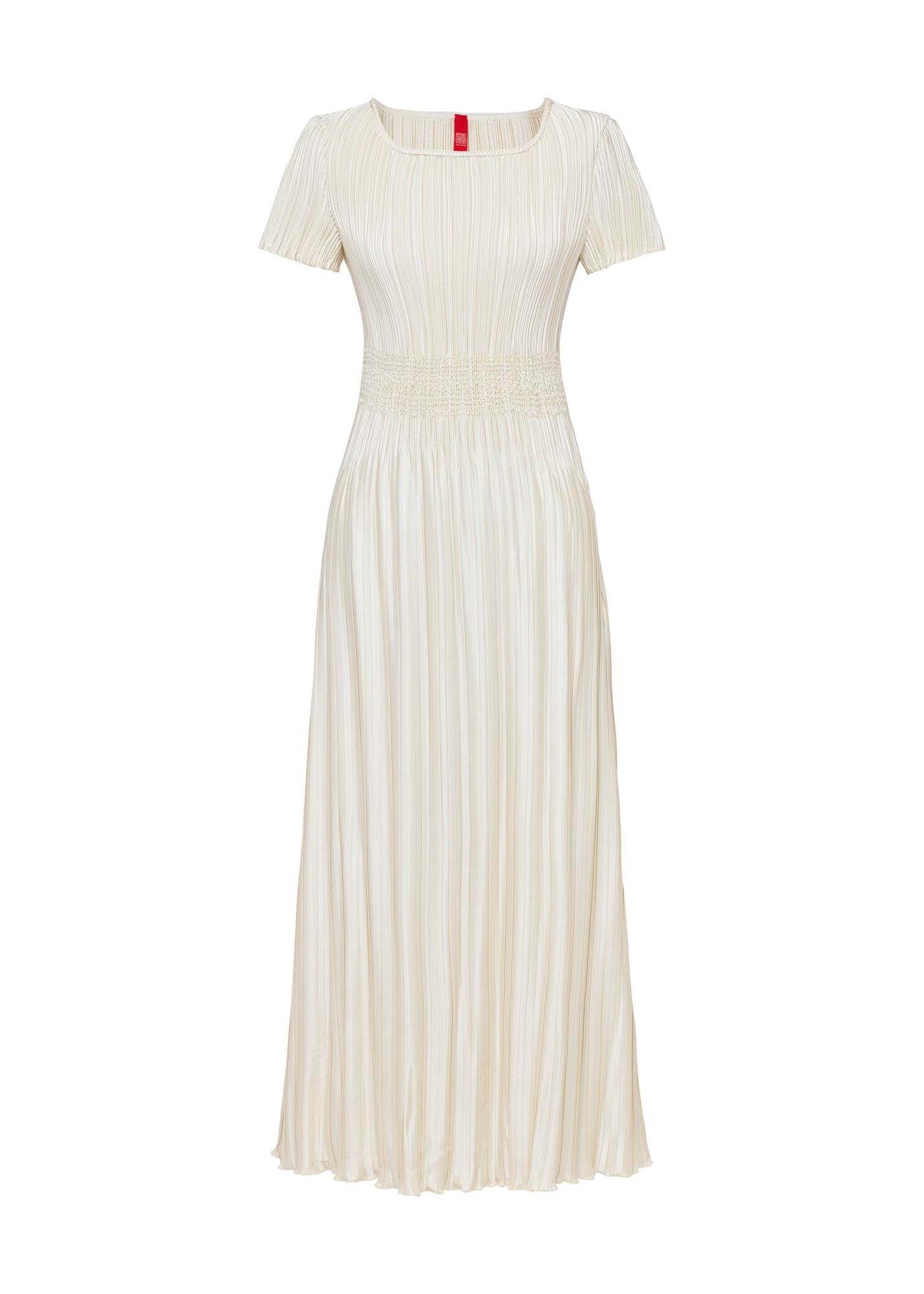 Pleated Waist-Cinched Dress | Golden