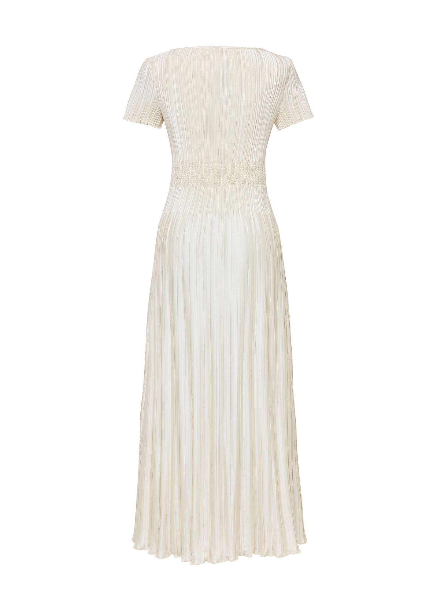 Pleated Waist-Cinched Dress | Golden