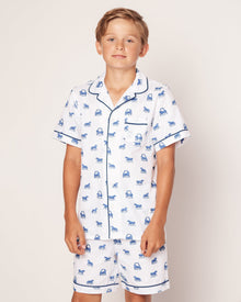 Kid's Twill Pajama Short Set | The Equestrian