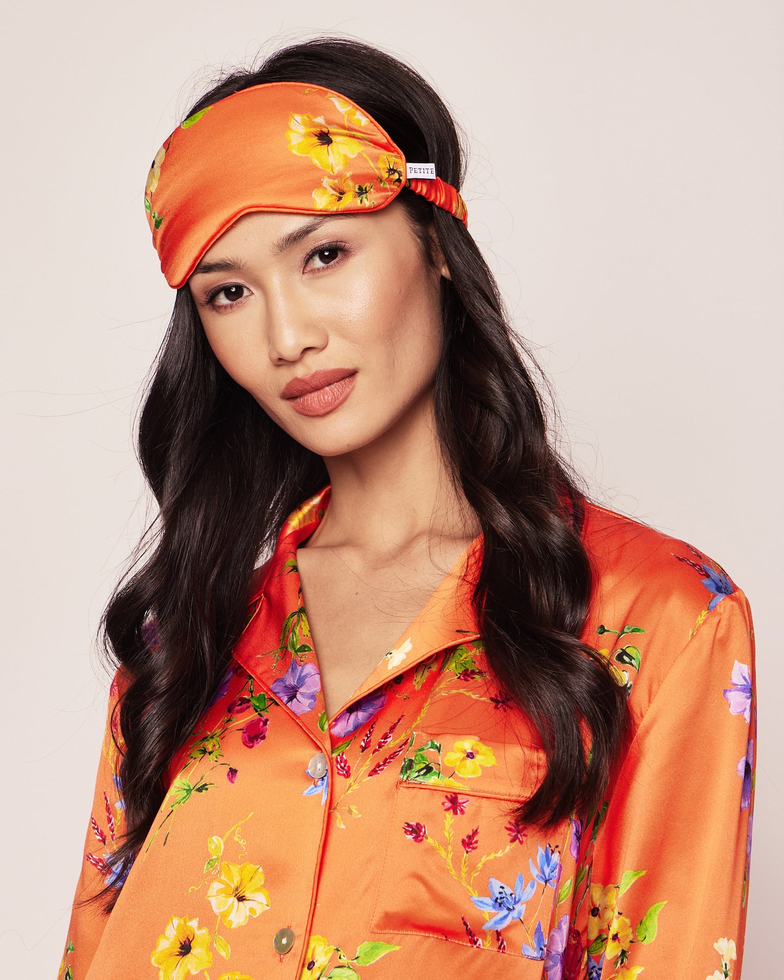 Women's Silk Sleep Mask | Tangerine Brilliant Botanical