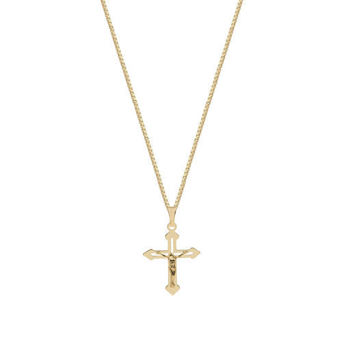 The Pointed Edge Crucifix Necklace | 18KT Gold Vermeil & Sterling Silver