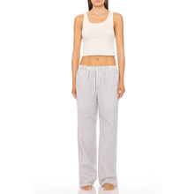 Poplin Lounge Pant | White/Black Stripe