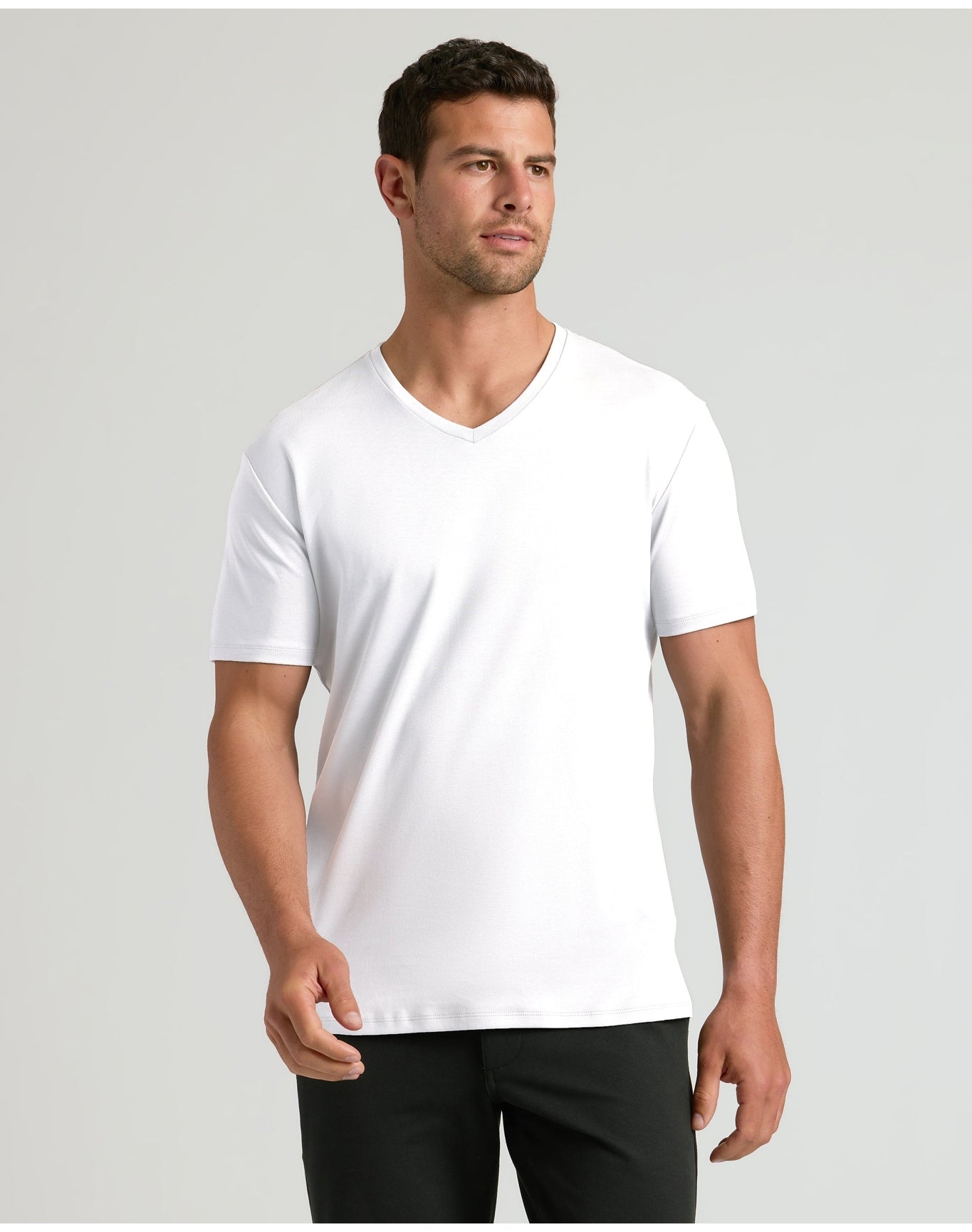 Premium Pima V-Neck | White