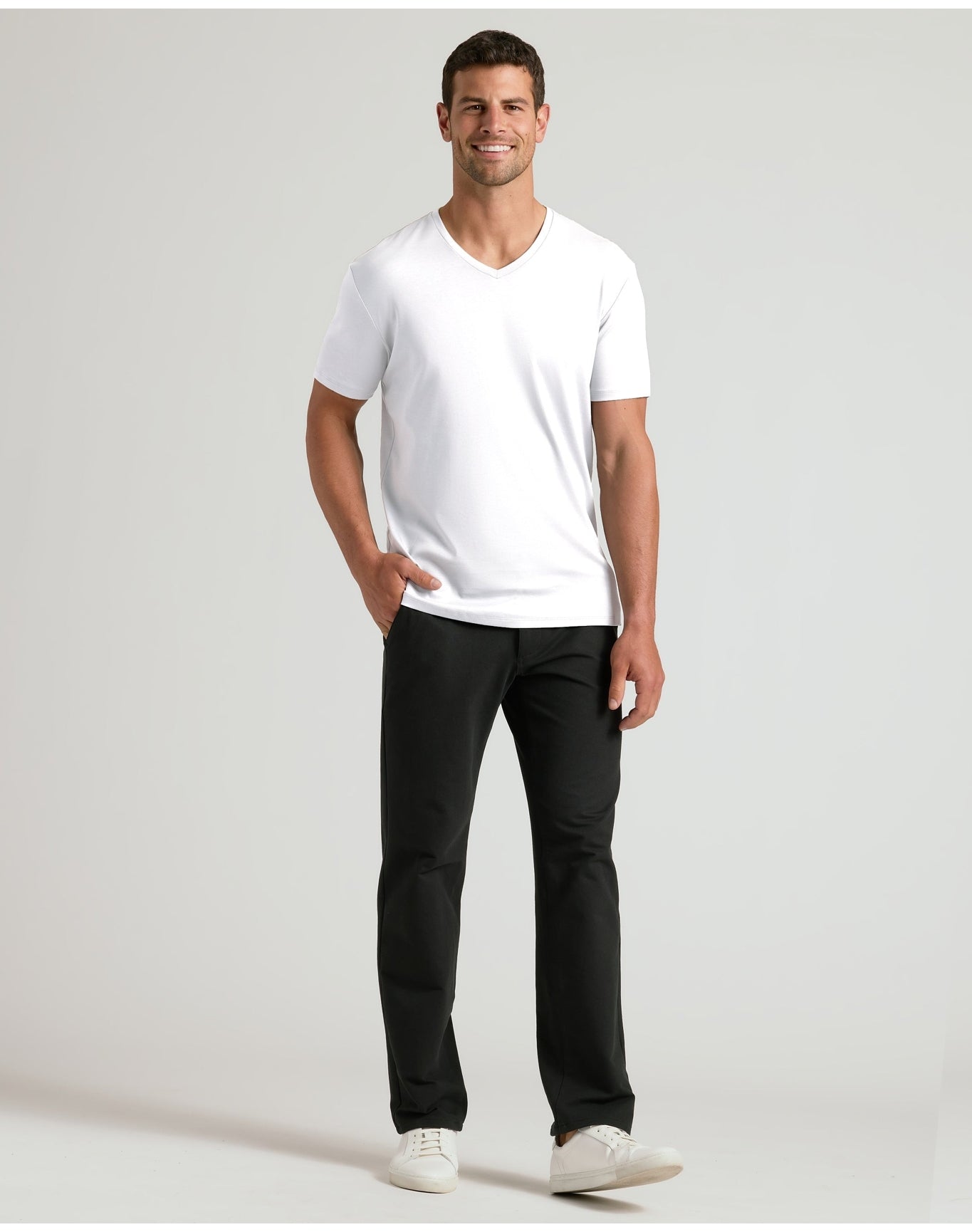 Premium Pima V-Neck | White