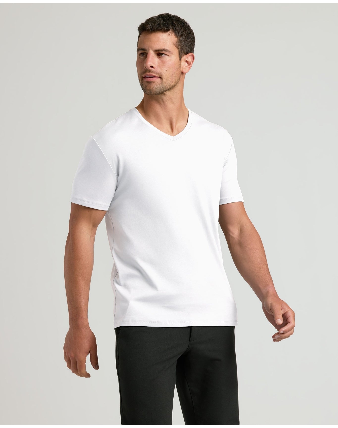 Premium Pima V-Neck | White