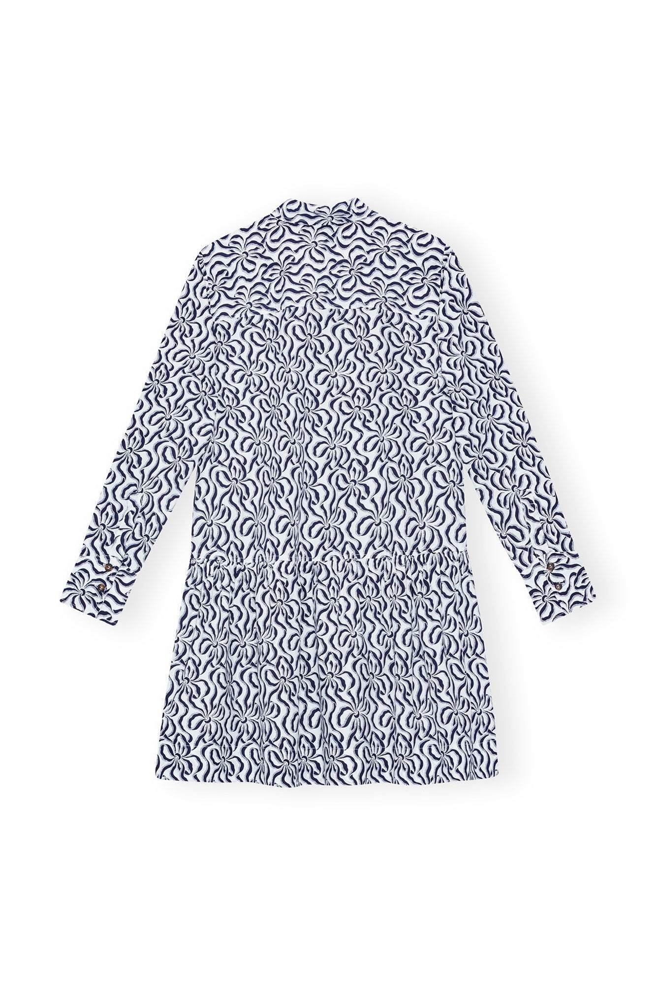 Printed Cotton Poplin Mini Shirt Dress | Egret